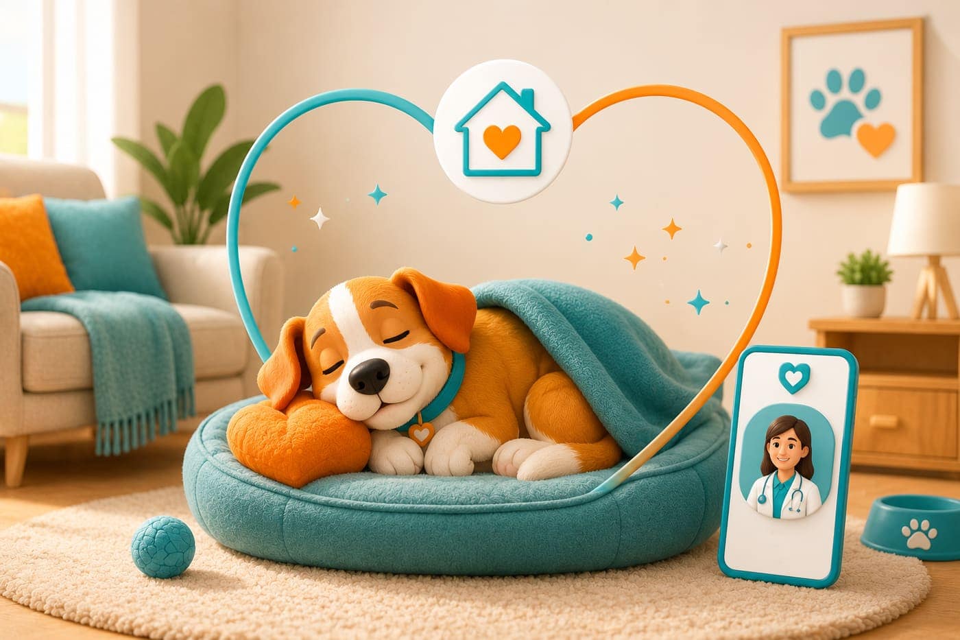 Pet parent caring for their dog's dental health at home